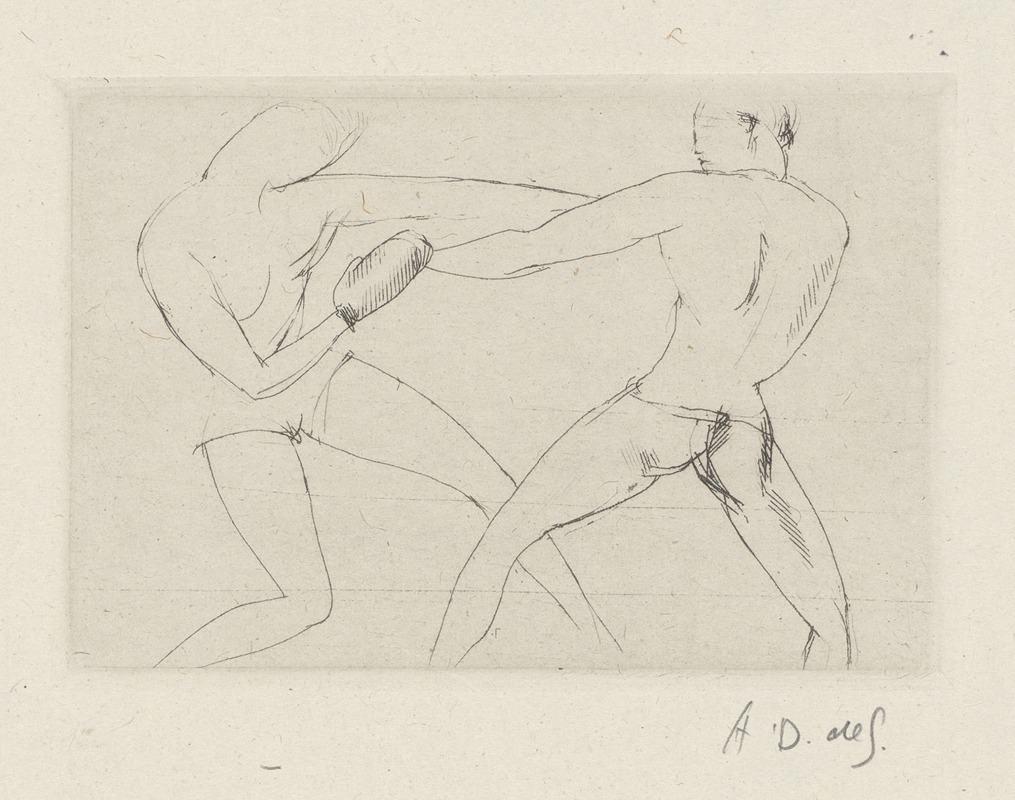 André Dunoyer de Segonzac - Tableau de la boxe, illustré de 29 gravures à l’eau-forte pl 60