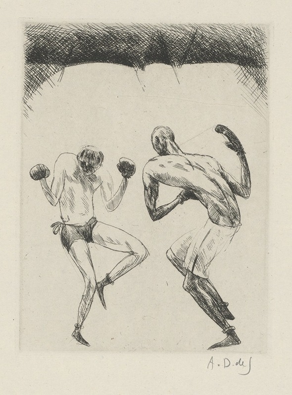 André Dunoyer de Segonzac - Tableau de la boxe, illustré de 29 gravures à l’eau-forte pl 8