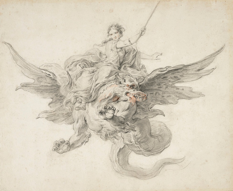 Charles-Antoine Coypel - Armida on a dragon