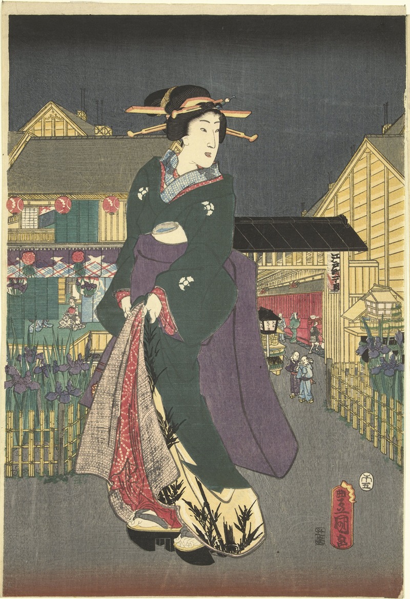 Utagawa Kunisada (Toyokuni III) - Irises in full bloom