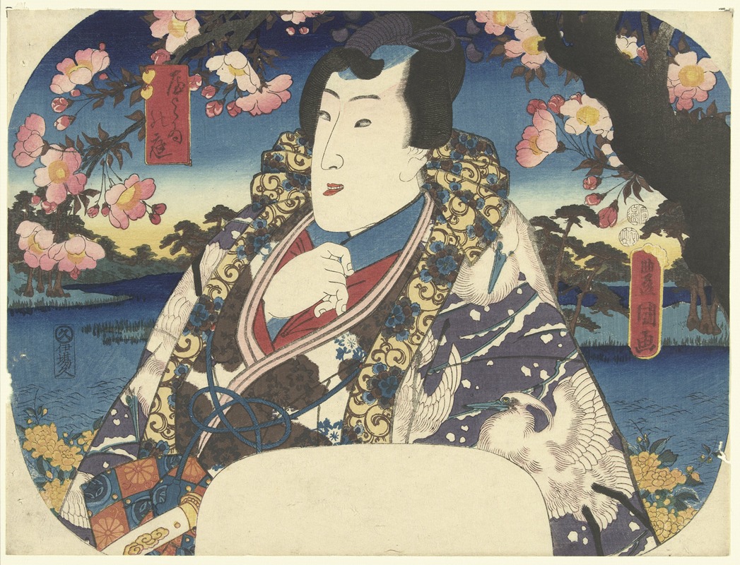 Utagawa Kunisada (Toyokuni III) - Prince Genji with cherry blossoms