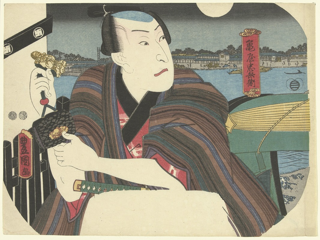 Utagawa Kunisada (Toyokuni III) - Samurai at the river