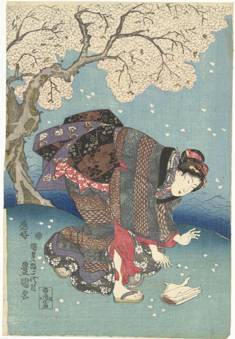 Utagawa Kunisada (Toyokuni III) - Stormy day on the Sumida River