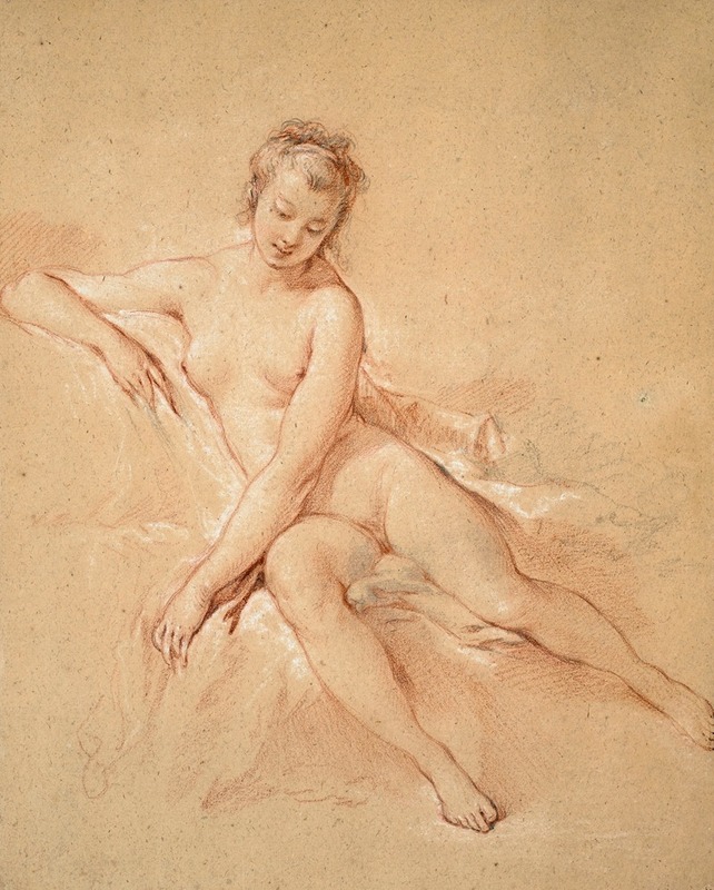 François Boucher - A seated female nude