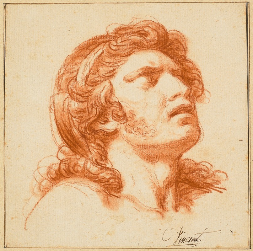 François-André Vincent - Head of a young man in agony