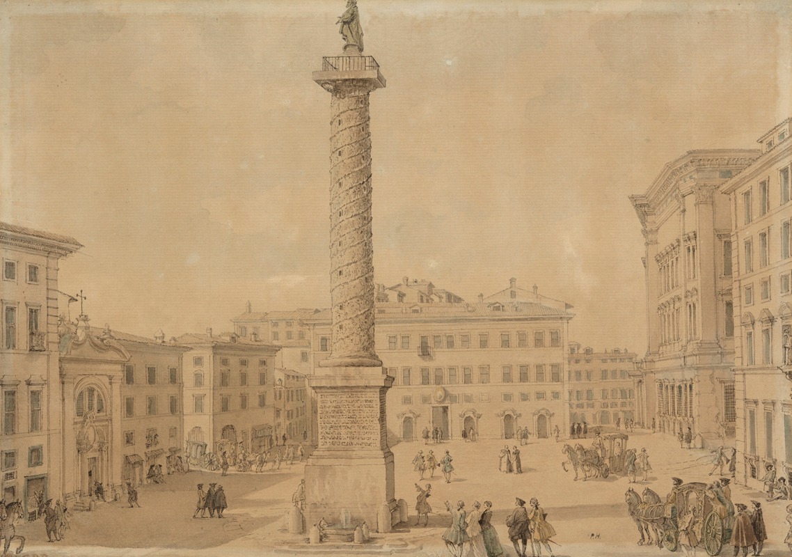 Giovanni Paolo Panini - View of Piazza Colonna with the Column of Marcus Aurelius, Rome
