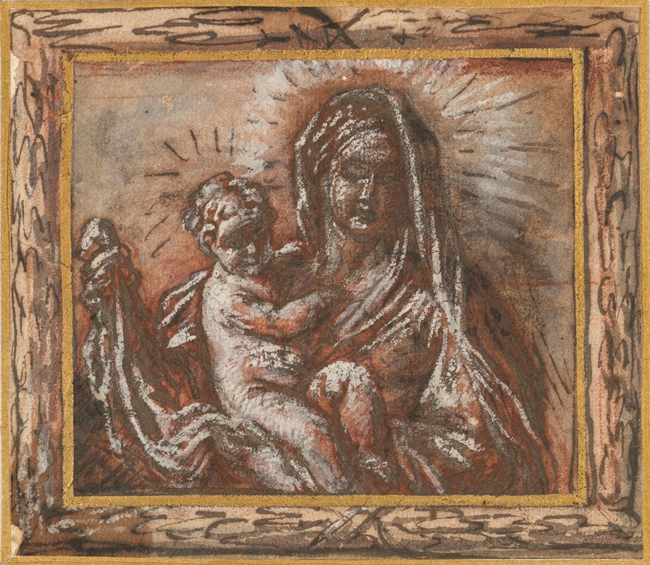 Giuseppe Passeri - The Madonna and Child in a fictive frame
