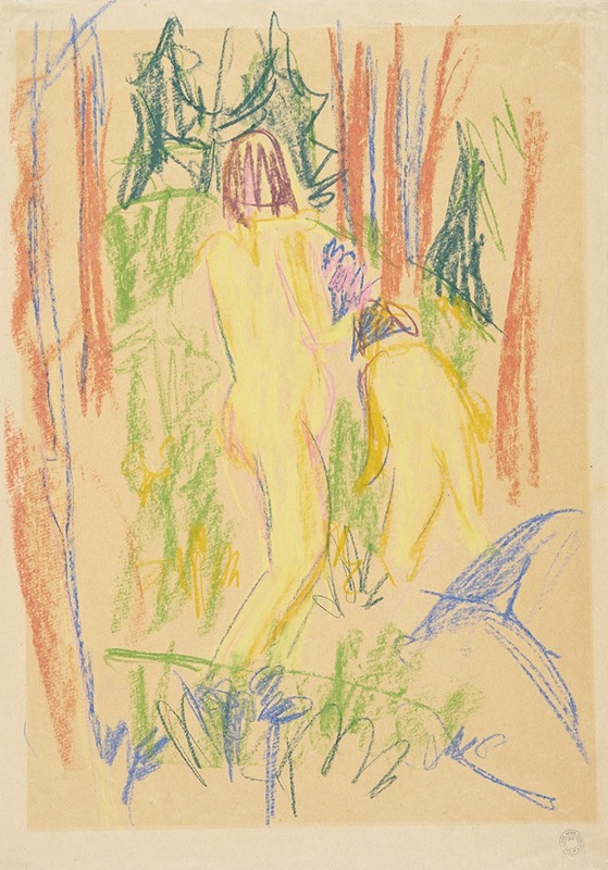 Hermann Scherer - Zwei Mädchen im Wald