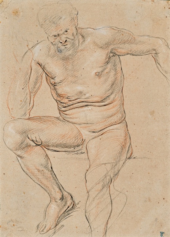 Jacob Jordaens - An academy of a male nude seated