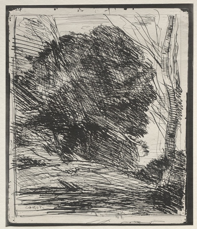 Jean-Baptiste-Camille Corot - Trees on the Mountain
