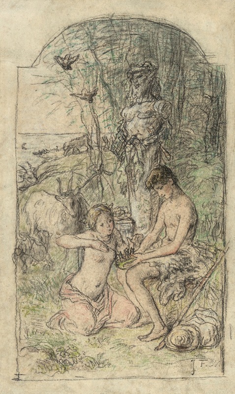 Jean-François Millet - Daphnis and Chloé (Le Printemps)
