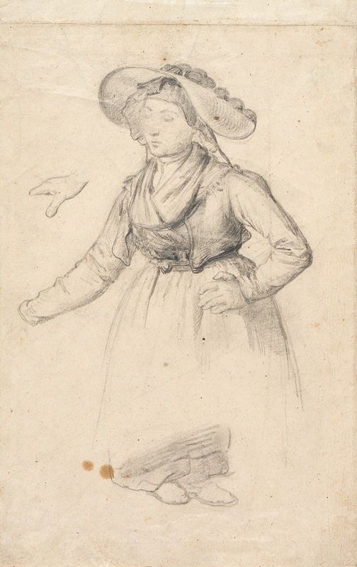 Johann Baptist Kirner - Peasant woman from Kinzigtal (Gutach) with bobble hat and nap bonnet