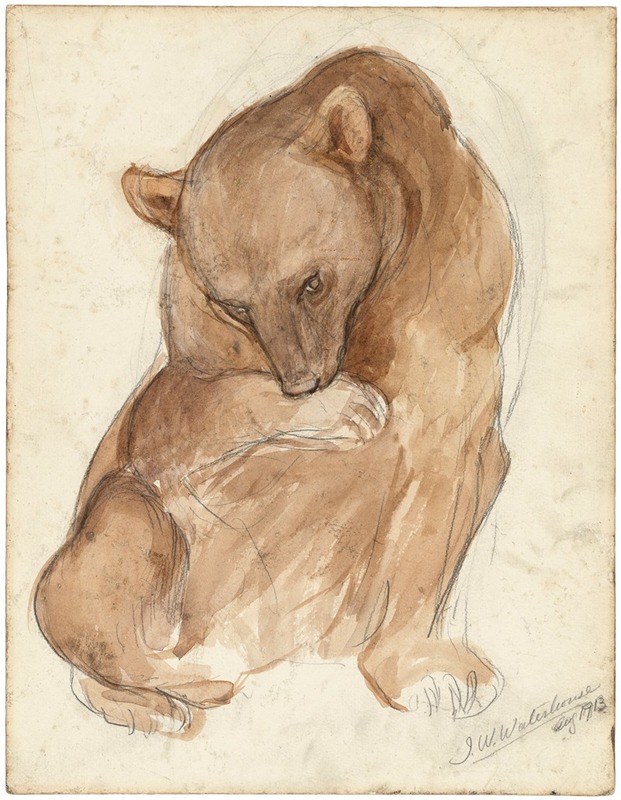 John William Waterhouse - A sketch of a bear