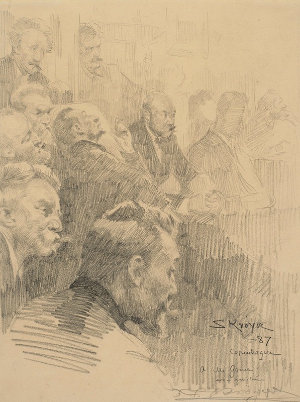 Peder Severin Krøyer - Men listening at a concert