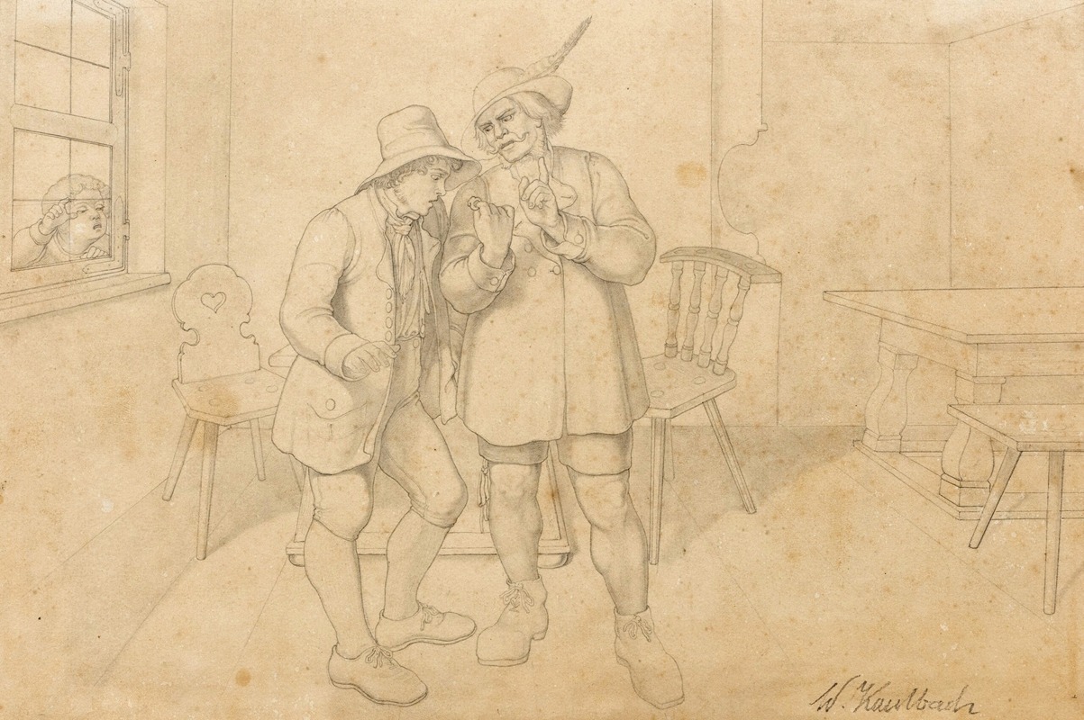 Wilhelm Trübner - In der Wirtsstube (Ein junger Mann wird zum Kartenspiel verführt)