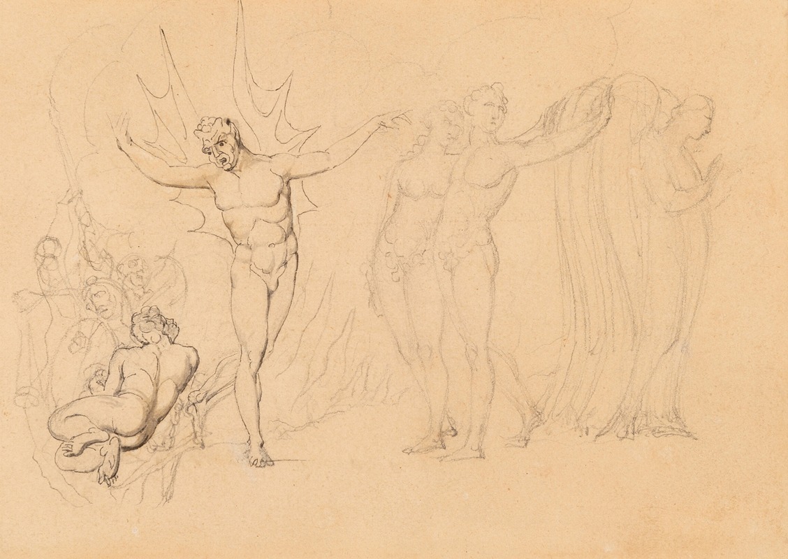 William Blake - Adam and Eve Expelled from Eden