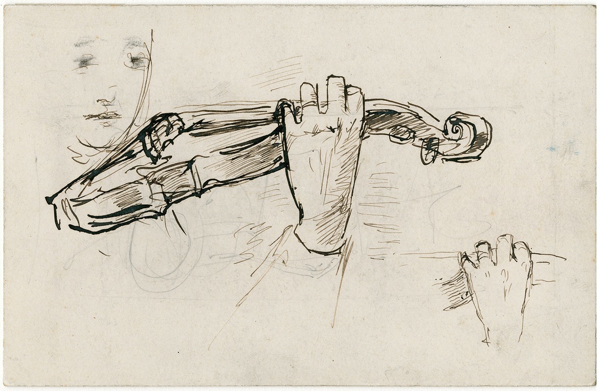 Adolf le Comte - Figuur met viool in hand