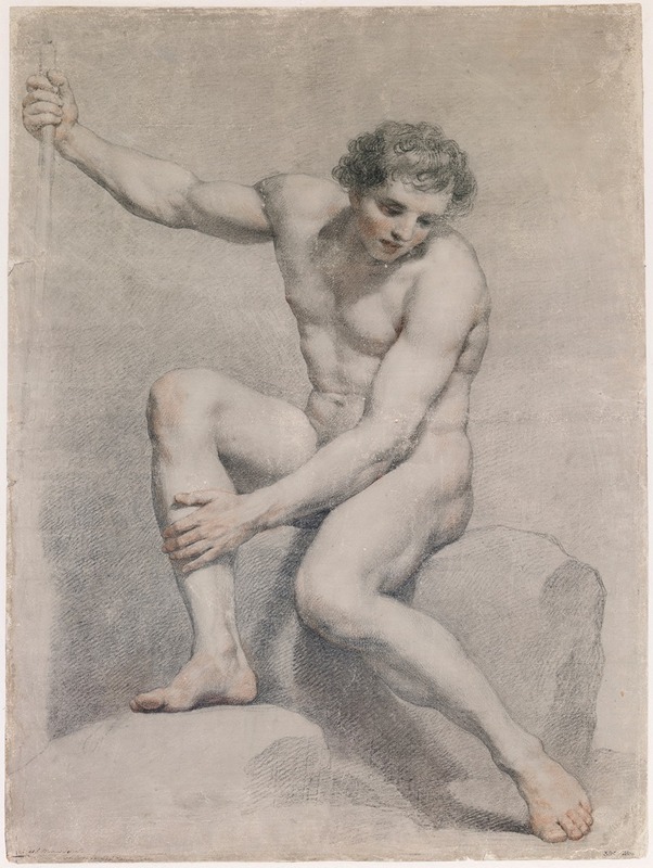 Anton Raphael Mengs - A Seated Male Nude