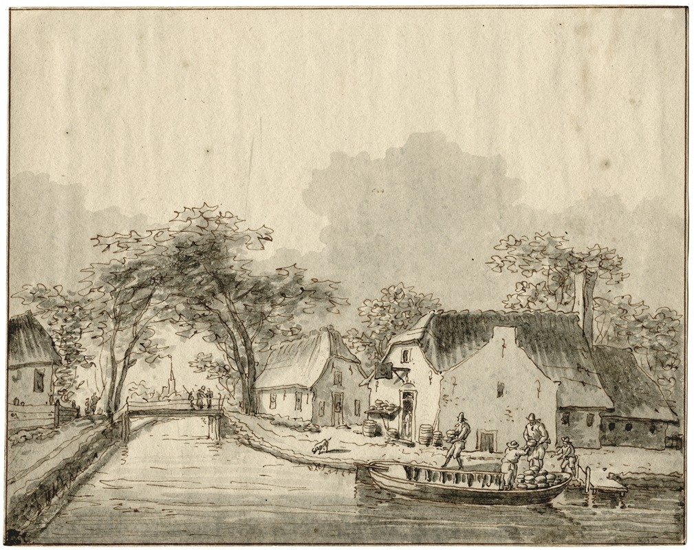 Barend Hendrik Thier - Vaart in dorpje