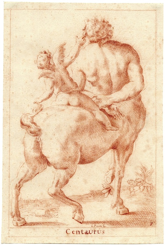 Cornelis Pronk - Beeld van een centaur met een Amor op de rug