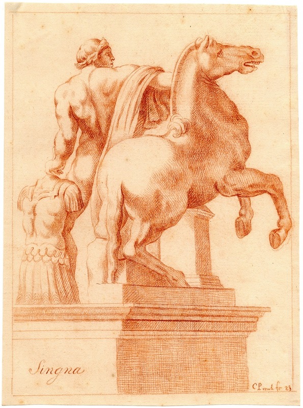 Cornelis Pronk - Beeld van een der Dioscuri met een paard