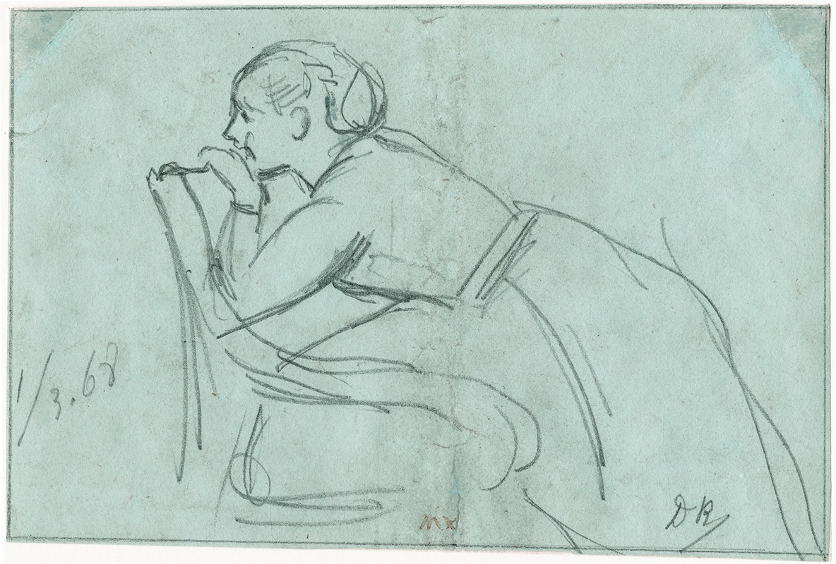 David Bles - Woman leaning on a chair