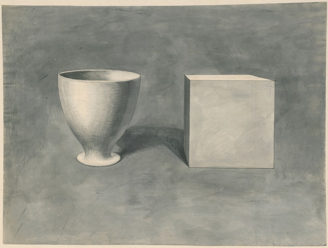 David Humbert de Superville - A bowl and a cube seen from the same point of view