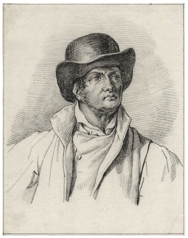 David Humbert de Superville - Borstbeeld van een onbekende man met hoed