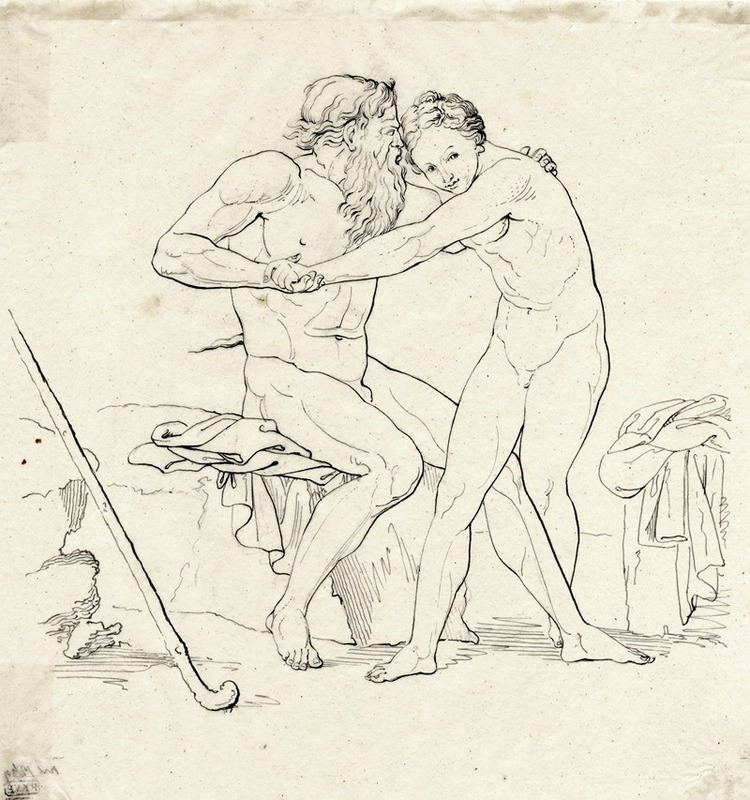 David Humbert de Superville - Faun trying to embrace a nymph or young boy