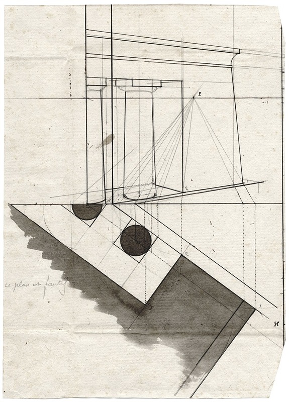 David Humbert de Superville - Isometric study of a portico with Doric columns