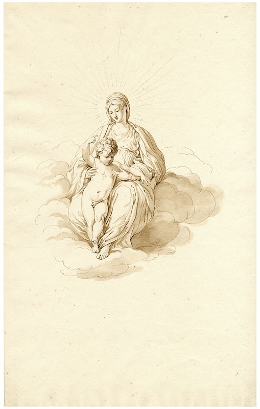 David Humbert de Superville - Mary with the Christ-child in the clouds