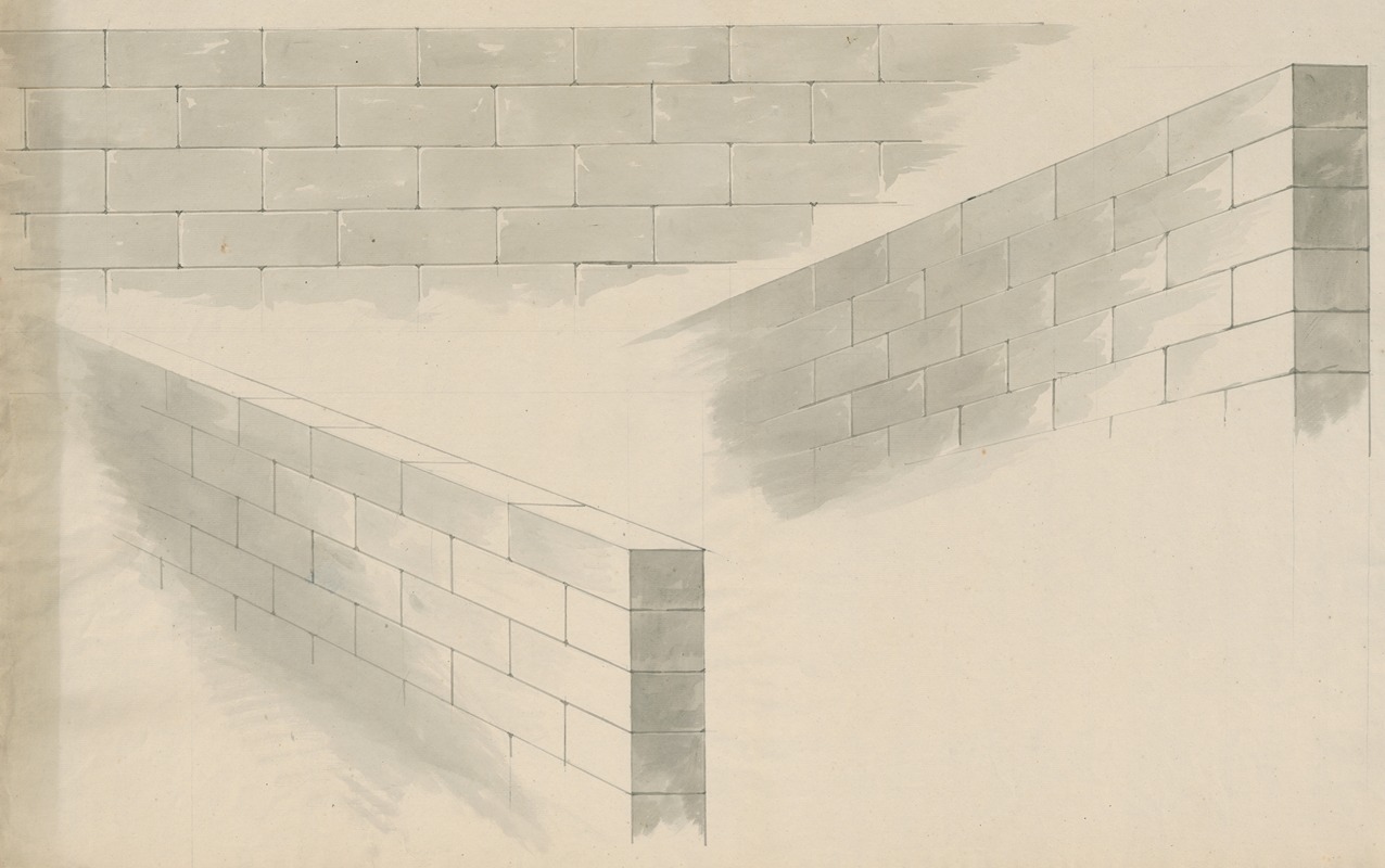 David Humbert de Superville - Three views of a brick wall