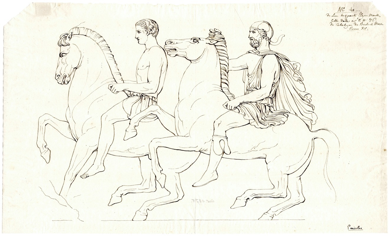 David Humbert de Superville - Two horsemen, after the west frieze of the Parthenon