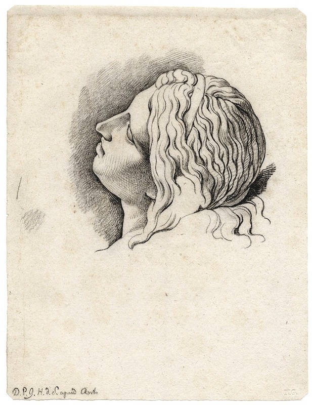 David Humbert de Superville - Woman’s head, bent backwards