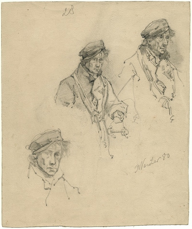 Floris Verster - Man with cap and coat: three studies