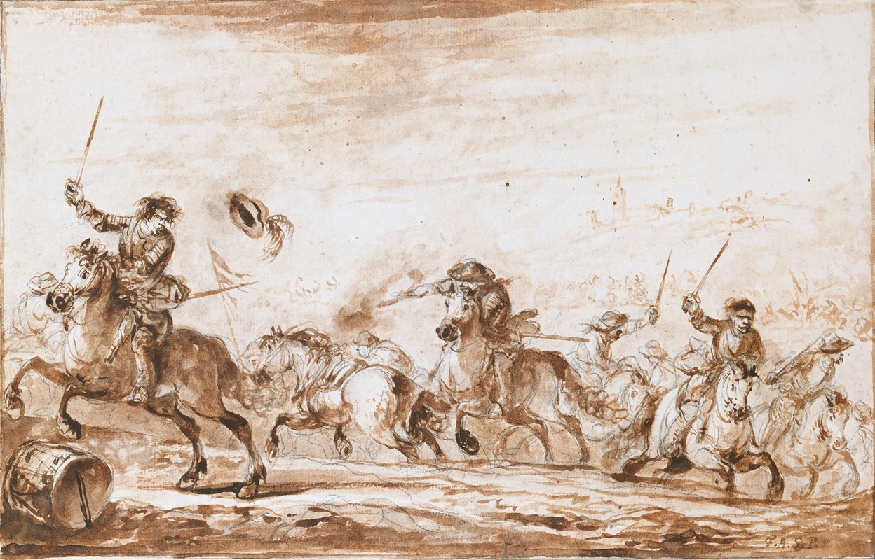 Francesco Simonini - Cavalry Fighting below a Walled Town