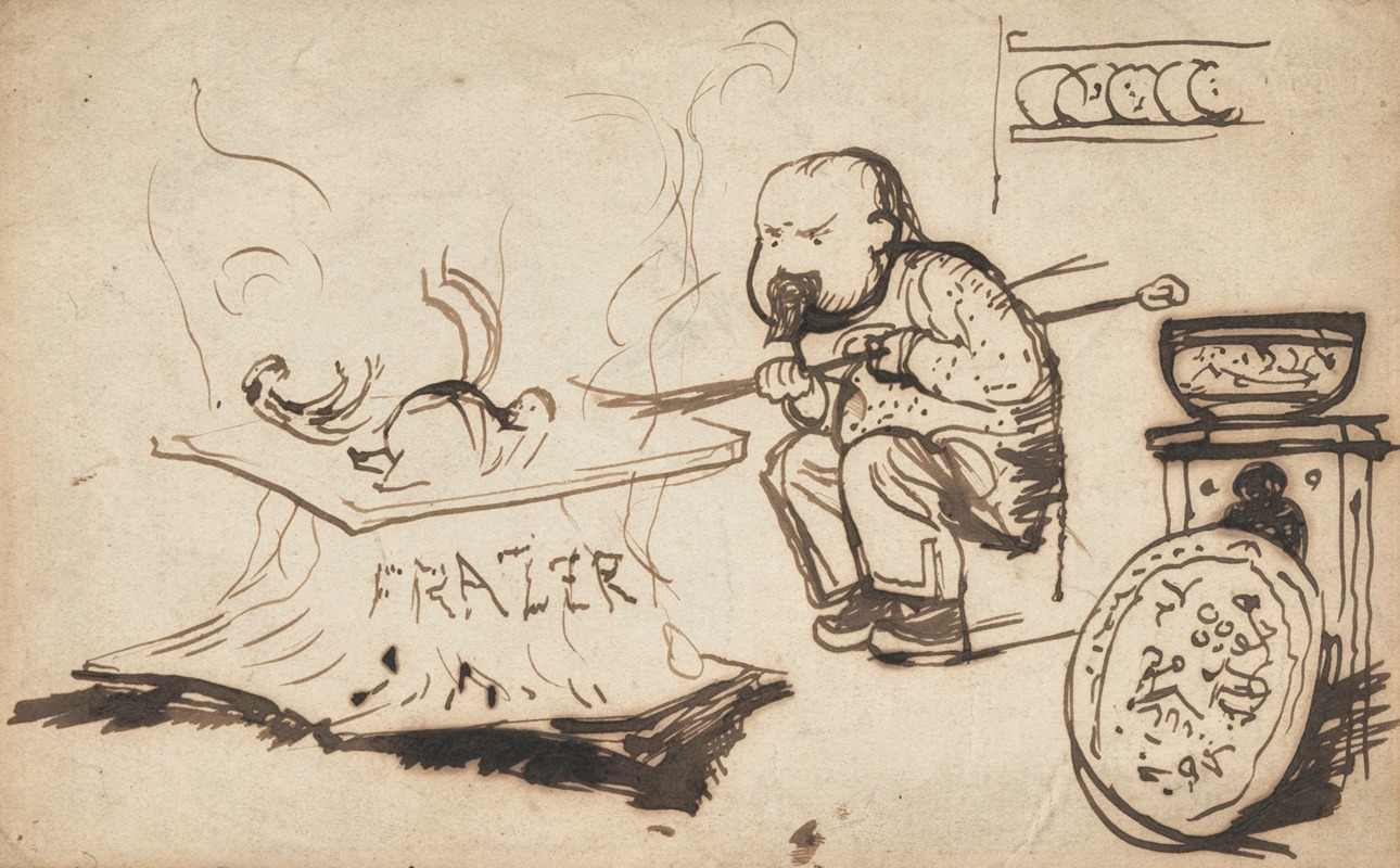 Frederick Walker - Rossetti roasting the clique