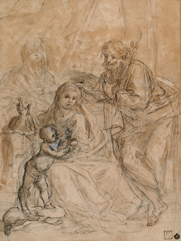 Giovanni Antonio Burrini - The Holy Family with a Female Saint