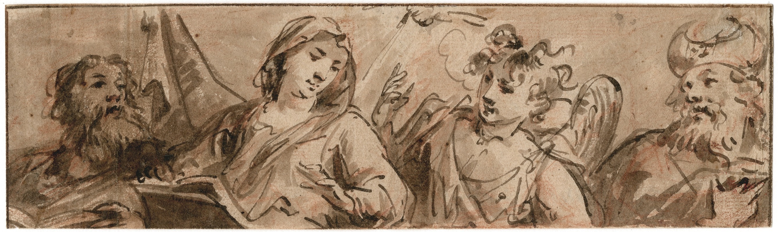 Jacob de Wit - De Annunciatie aan Maria met twee patriarchen