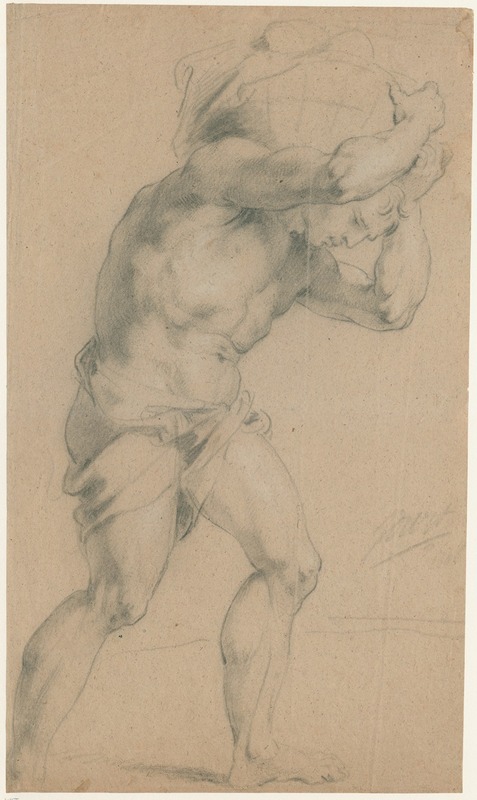 Jacob de Wit - Walking naked man, carrying a load