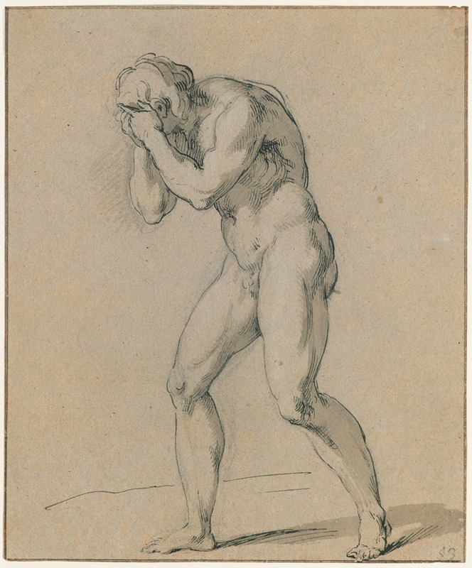 Jacob de Wit - Walking nude man, covering his face