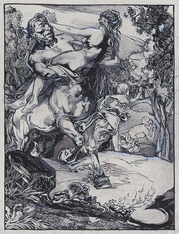 Johannes Josephus Aarts - Centaur abducting a woman