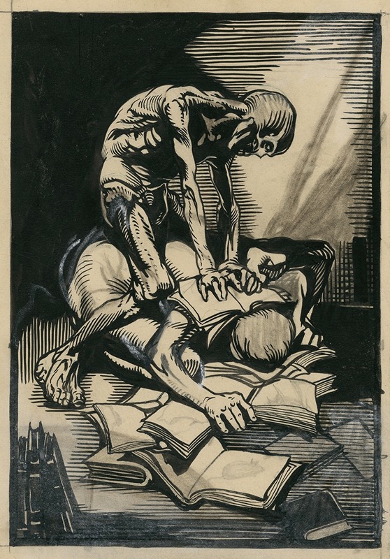 Johannes Josephus Aarts - Death crushing a book reader