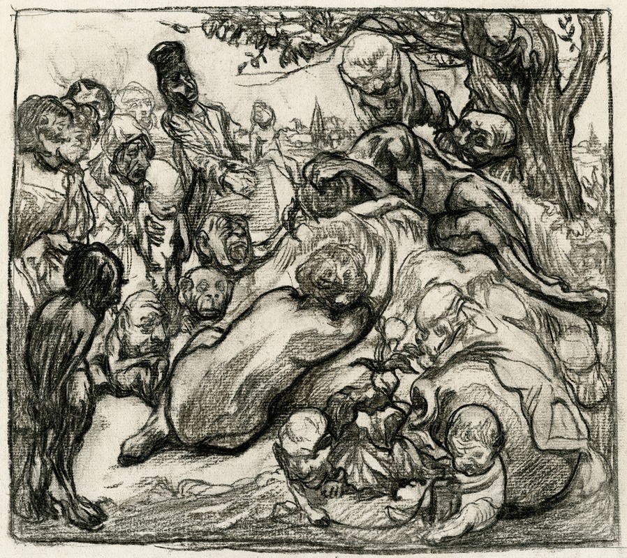 Johannes Josephus Aarts - Groep figuren onder een boom