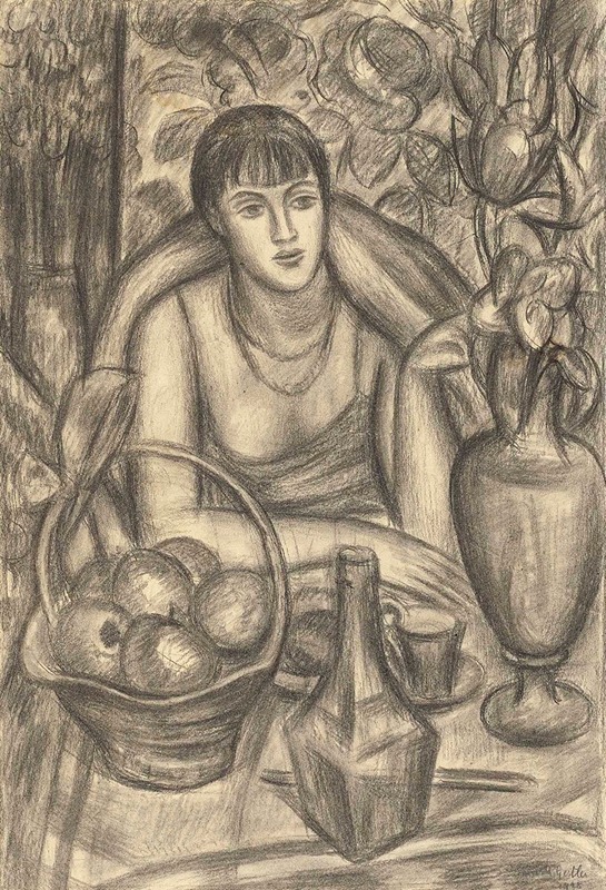 Mark Gertler - Supper, Study for Portrait of Natalie Denny