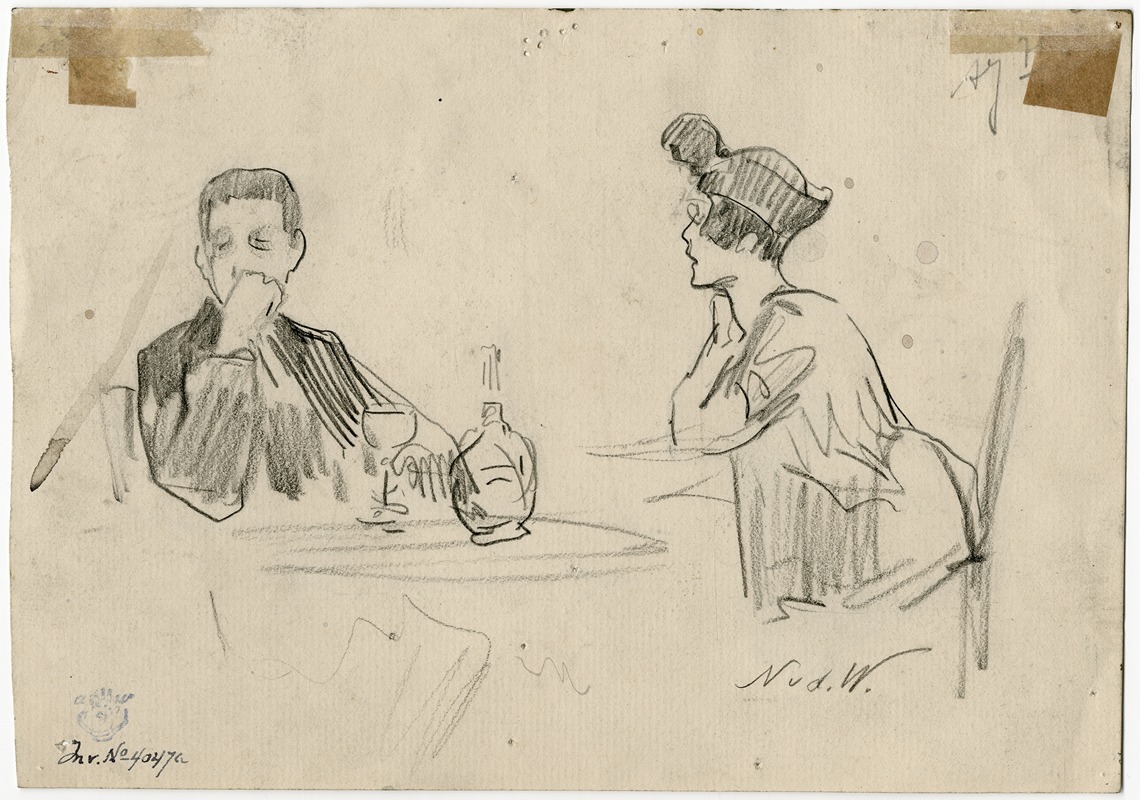 Nicolaas van der Waay - Man en vrouw in een café