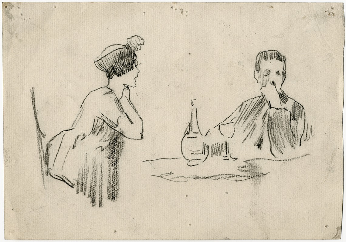 Nicolaas van der Waay - Man en vrouw in een café