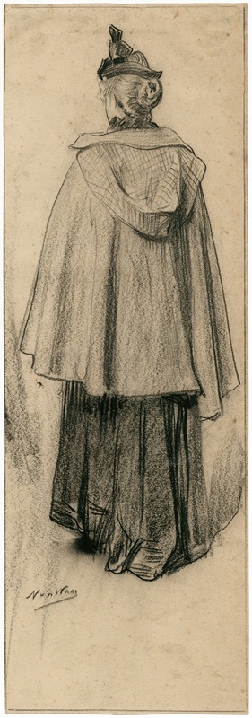 Nicolaas van der Waay - Vrouw in wandelkleding op de rug gezien
