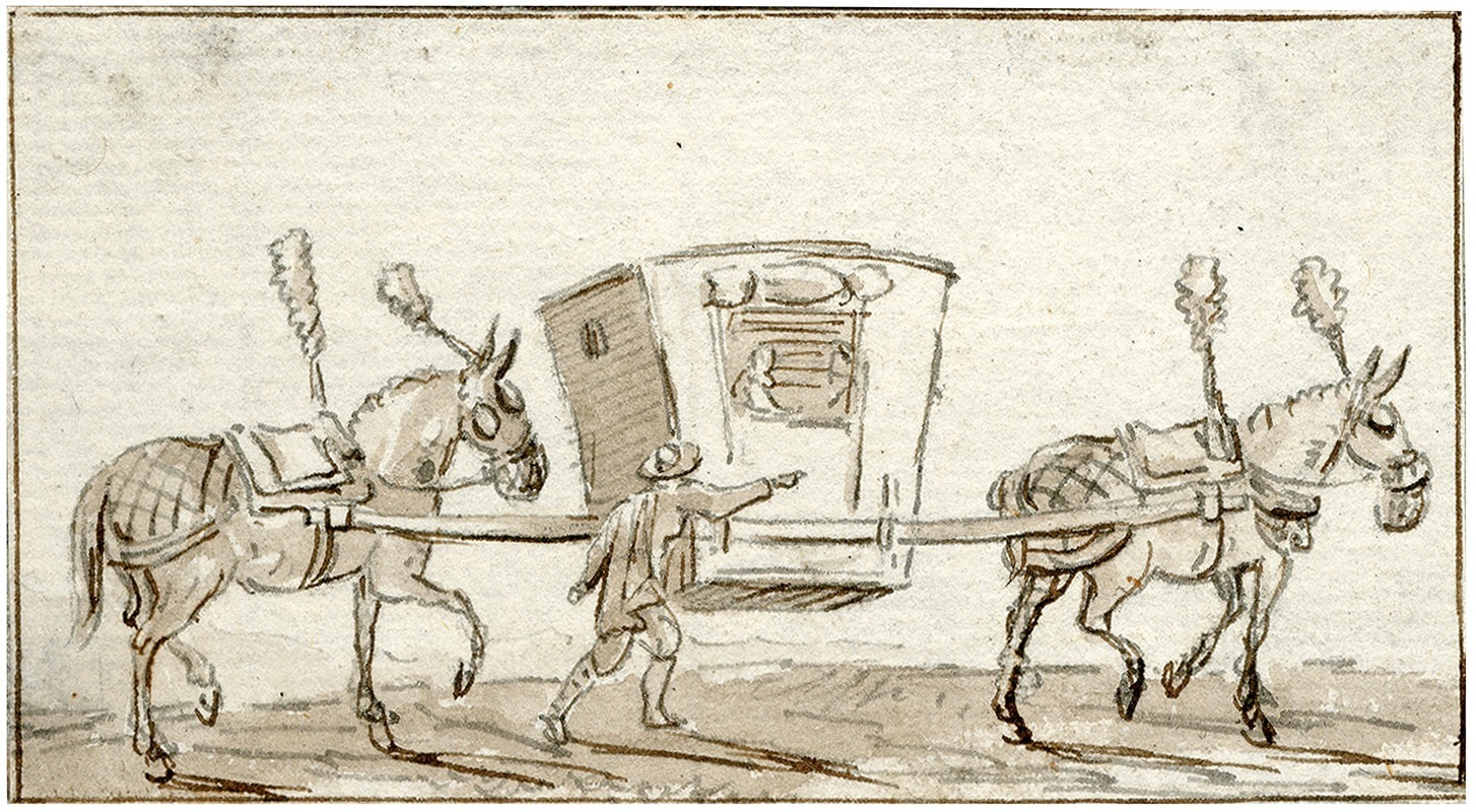 Otto Howen - Draagstoel tussen twee paarden