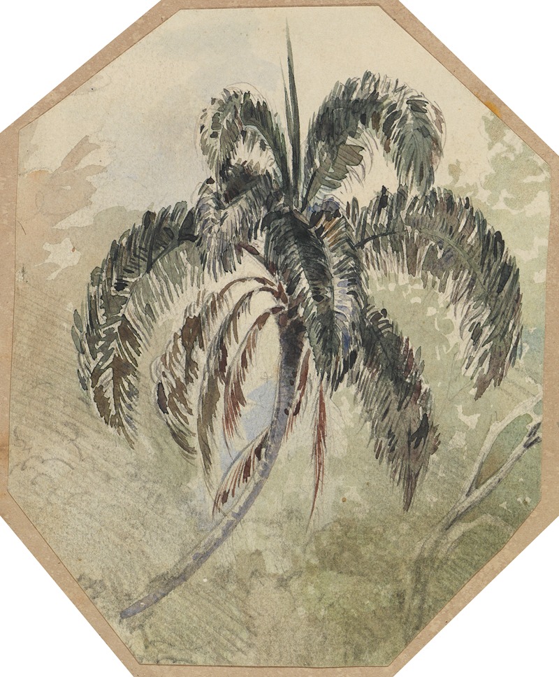 Ferdinand Keller - Studie einer Palme in Urwald
